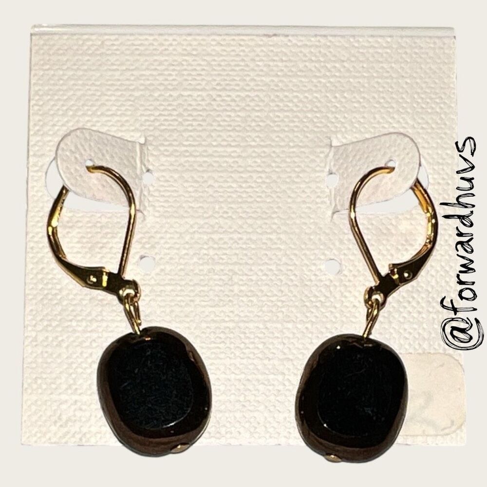 Bundle Sale 3 for $15 | Gold-Tone and Black Bead Earrings